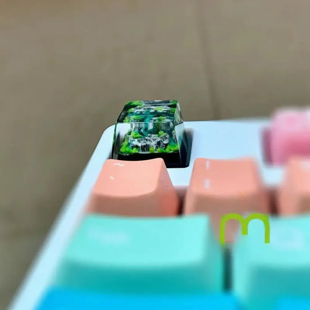 Teclas de montaña y mar de resina artesanal, lujosas, DIY, PC, Gamer, Teclado mecánico retroiluminado, teclas RGB para GK61 Anne Pro 2 GK64 - imagen 4