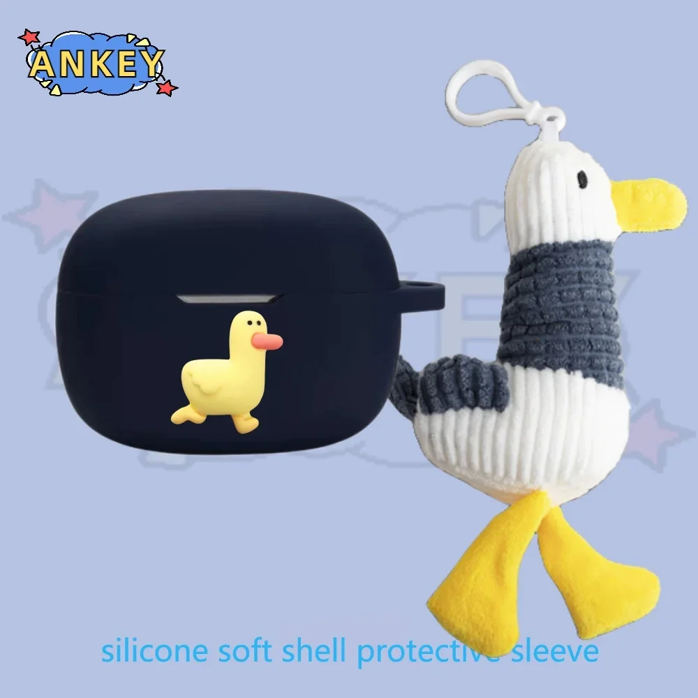 Funda de silicona para auriculares JBL Wave Buds Beam Vibe 200, 100, amarillo pato, cubierta protectora suave para auriculares - imagen 2