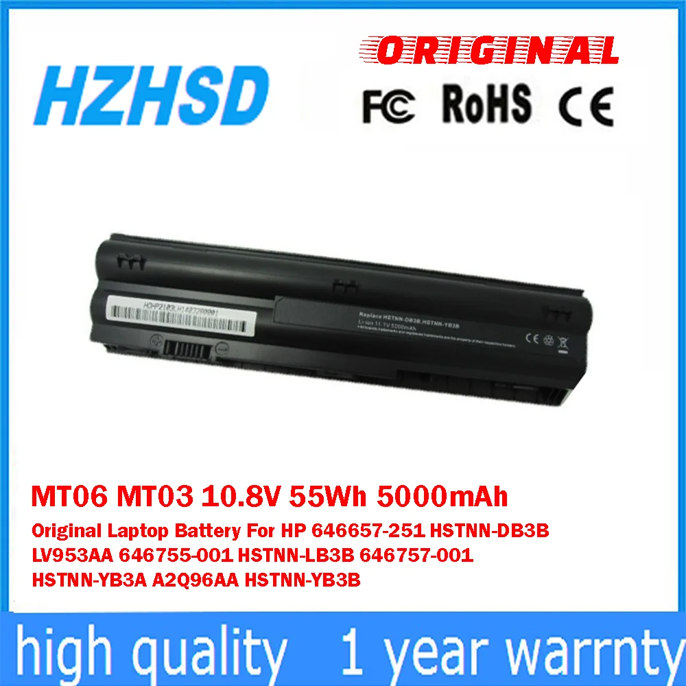 MT06 MT03 10,8 V 55Wh 5000mAh batería Original del ordenador portátil para HP 646657-251 HSTNN-DB3B LV953AA 646755-001 HSTNN-LB3B 646757-001