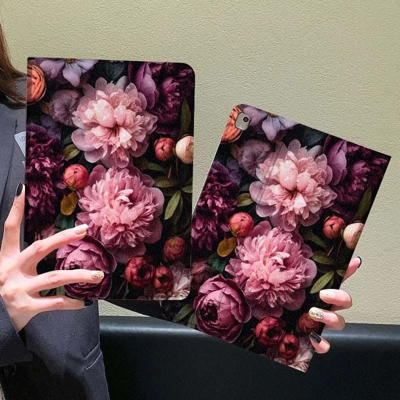 Peonía púrpura oscuro para Huawei Honor Tab Magic Pad GT 6 X9 X8A X8 V8 V7 9 8 2 3 13,3 10 Pro pulgadas funda para tableta