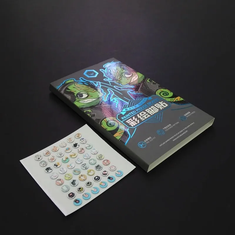 48 unids/pack Hotline juegos DIY pintado pequeño ratón redondo patines pies PTFE Universal ratones deslizadores diámetro 6mm suave resistente al desgaste