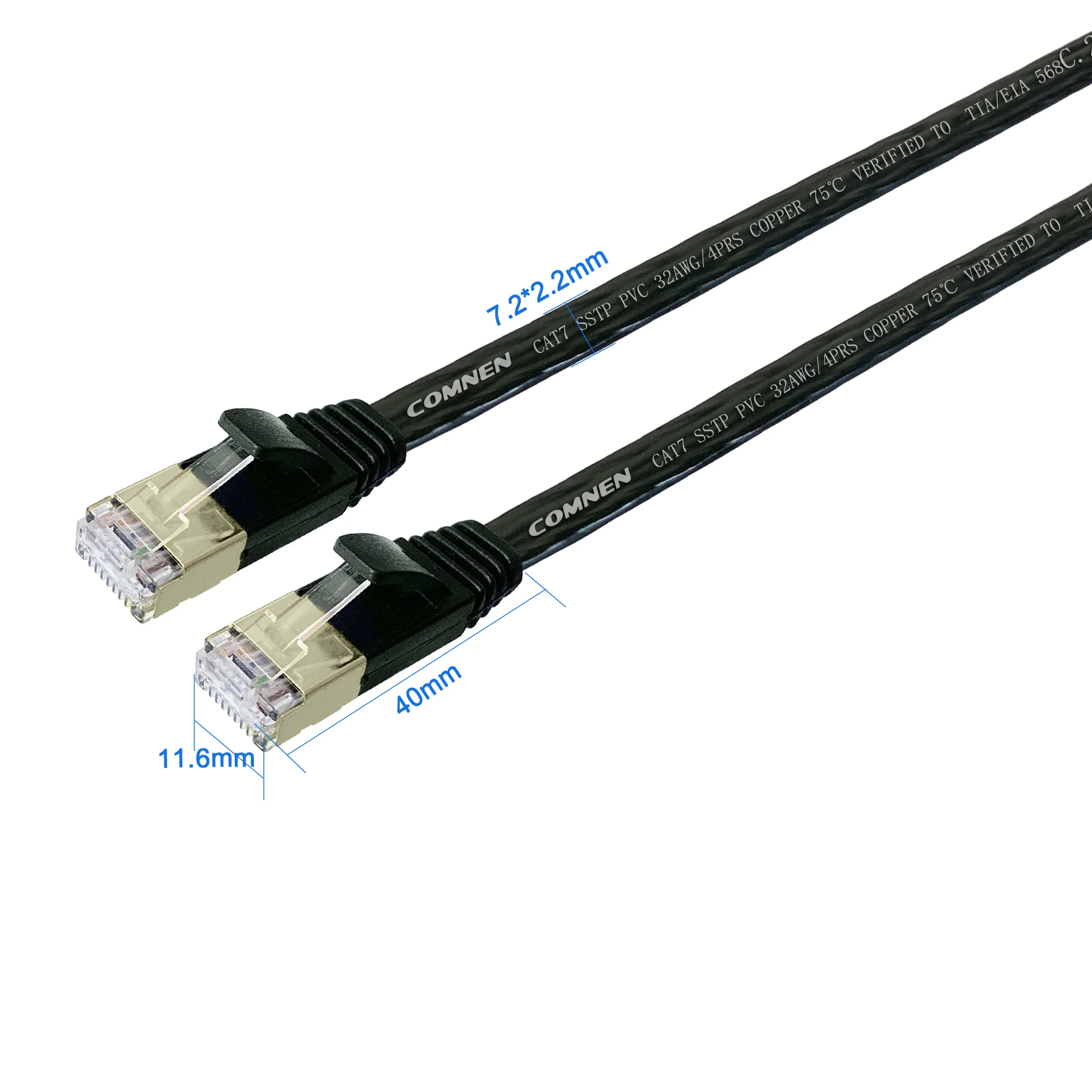 COMNEN-Cable Ethernet CAT 7/6 plano U/FTP de 0,15-10M, Cable de parche Lan Rj45, Cable Cat7 de 10Gbps, Cable LAN de alta velocidad para enrutador PS - imagen 5