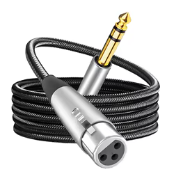 Nku Cable XLR 3 pines a 1/4 pulgada TRS 6.5mm Estéreo Equilibrado