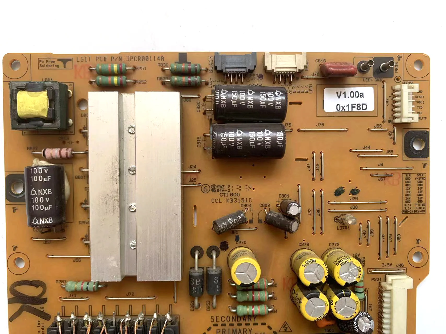 EAX64905801 (1,8) = EAX64905801 (1,9) = EAX64905801 (2,0) EAY62811001 Placa de alimentación de LGP55-13LPB para TV 55LA6900 55LA6970 55LA7400 - imagen 2