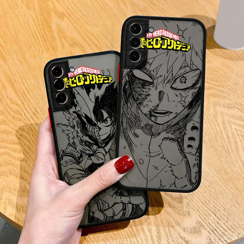 Funda translúcida esmerilada My Hero Academia para Samsung S24 S23 S22 S21 Ultra S20 FE Note 20 Lite Plus - imagen 3