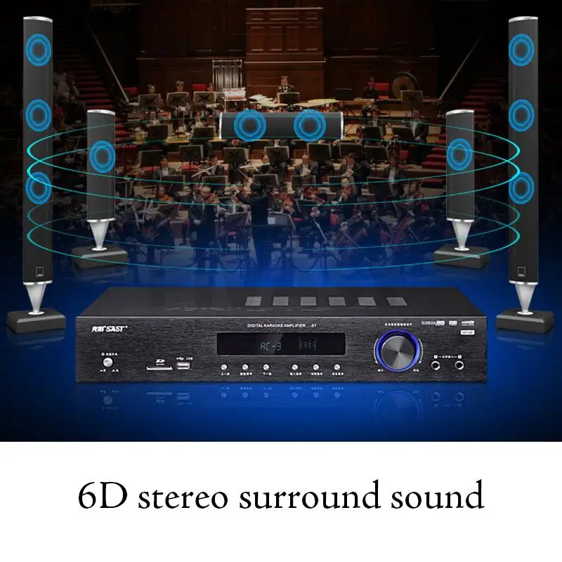 Amplificador Hifi de fiebre de alta potencia 5,1, Subwoofer de sonido envolvente de 300W, altavoz de 4-16Ω, Bluetooth 5,0, escenario, boda, KTV, uso doméstico - imagen 2