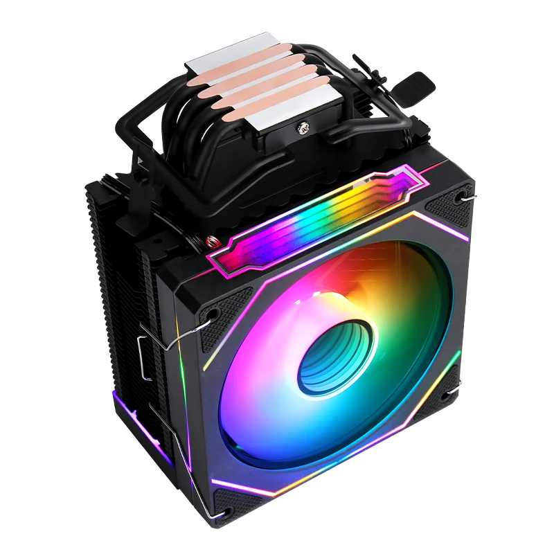 Radiador temático QiuzAim PC negro/blanco 4/6 tubo de calor enfriador de CPU ventilador Argb 120mm instalación Intel LGA2011 x79 x99 1200 1700 115x AMD - imagen 3