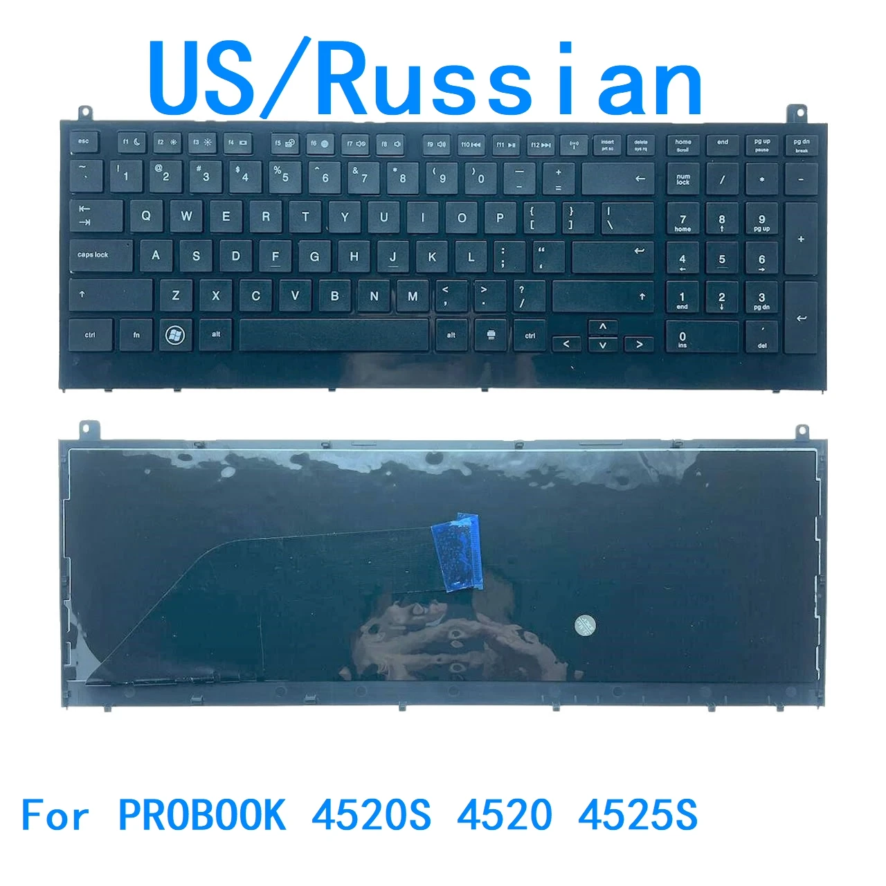 Nuevo teclado en idioma ruso de EE. UU. para HP Probook 4520 4520S 4525S 4525 teclado de repuesto para PC portátil