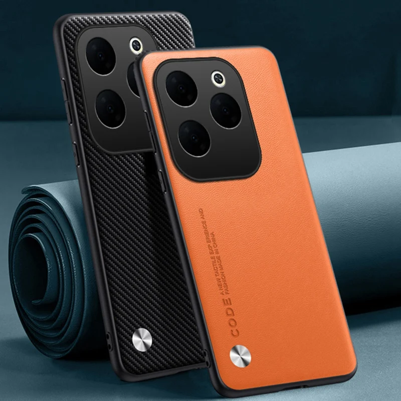 Funda de cuero PU de lujo para Infinix Hot 40 Pro, funda trasera de silicona mate, funda de teléfono de protección completa para Infinix Hot 40 4G Hot40