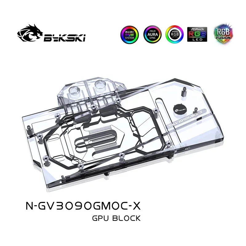 Bykski-bloque de agua GPU para Gigabyte 3090/3080 GAMING/EAGLE/VISION/tarjeta gráfica TURBO OC, radiador VGA, 5V/12V, N-GV3090GMOC-X - imagen 5