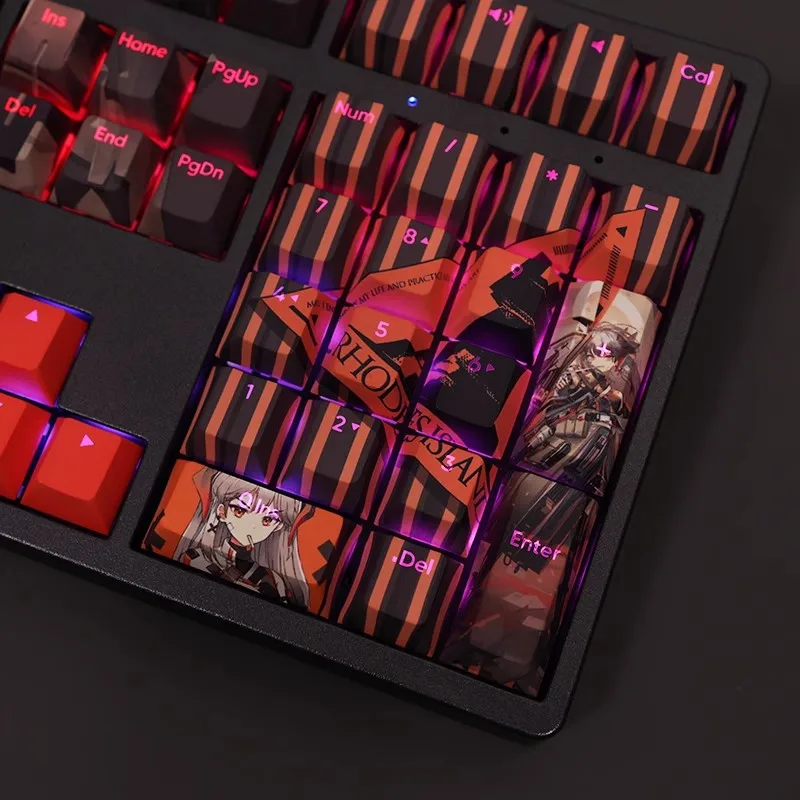 Arknights Saria-Juego de teclas retroiluminadas para juegos, 108 teclas, PBT Dye, Anime, ANSI 61, 87, 104, 108, teclado de diseño - imagen 5