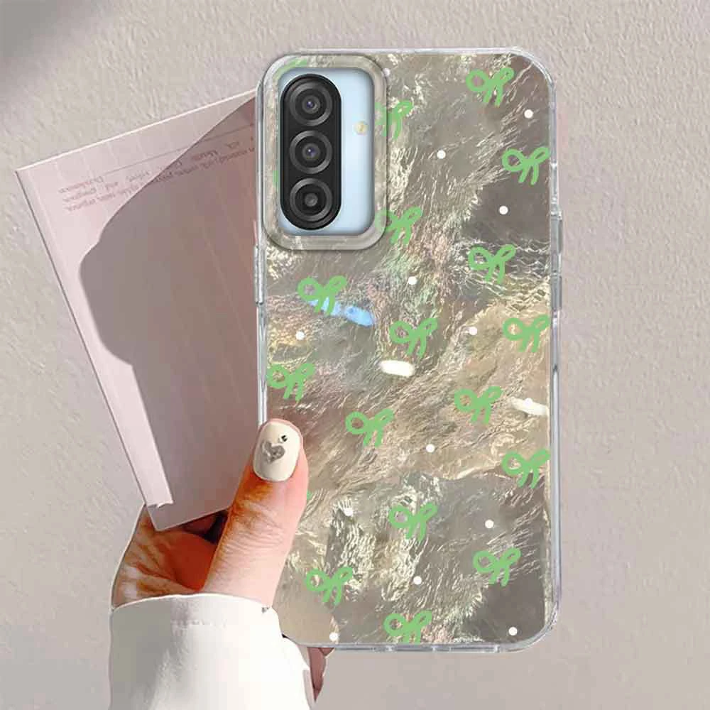 Para Samsung Galaxy A17 A56 A54 A34 A16 A15 A07 A36 A57 A26 A37 A06 A14 A24 A53 coreano INS Bowknot Cirular puntos cubierta de la caja del teléfono - imagen 5