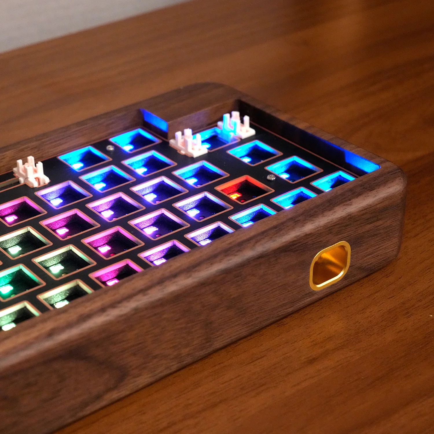 HHKB-Kit de teclado mecánico de madera de nogal, teclado de madera RGB enchufable en caliente, modo Tri, 60% RGB, Bluetooth, inalámbrico/con cable - imagen 4