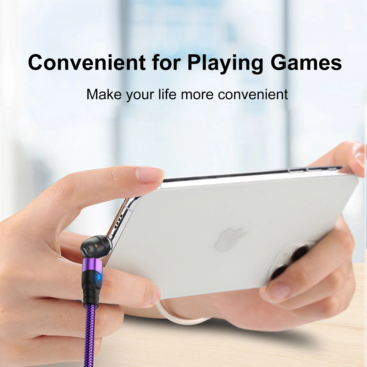 Cable magnético USB tipo C Micro IOS Cable USB 3A Cable de carga rápida para iPhone 14 13 12 Xiaomi Huawei 540 rotación - imagen 4