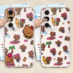 Funda Protectora para Teléfono Sanrio Hello Kitty para Samsung Galaxy A57 A14 A16 A52 A17 A54 A15 A36 A37 A56 A34 A35 A26 A24 A55 A25 A51