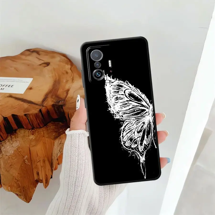 Funda de teléfono suave negra para Xiaomi Mi 11 12 13 Lite 10T 11T 12T Pro 12X 13 14 15 Pro hermosa mariposa - imagen 3