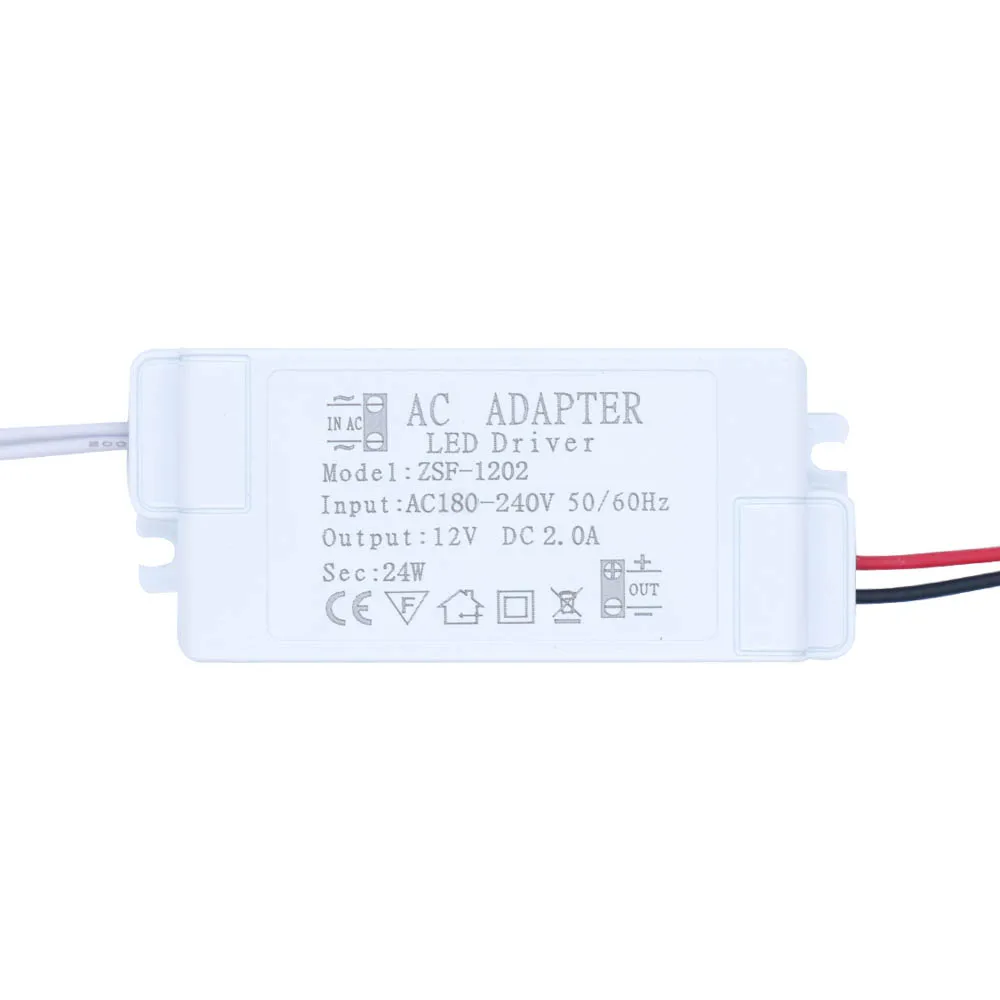 Fuente de alimentación del controlador LED 6W 12W 24W 36W 48W 60W AC220 12V 1A -5A transformadores de iluminación de Control de fuente de alimentación para tira de luz LED - imagen 4