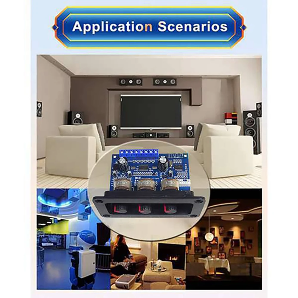 Placa amplificadora de Audio con Bluetooth 2,1, 5,0 canales, 2x25W + 50W, Subwoofer, Clase D, Kit de placa amplificadora con Cable DC hembra + AUX - imagen 5