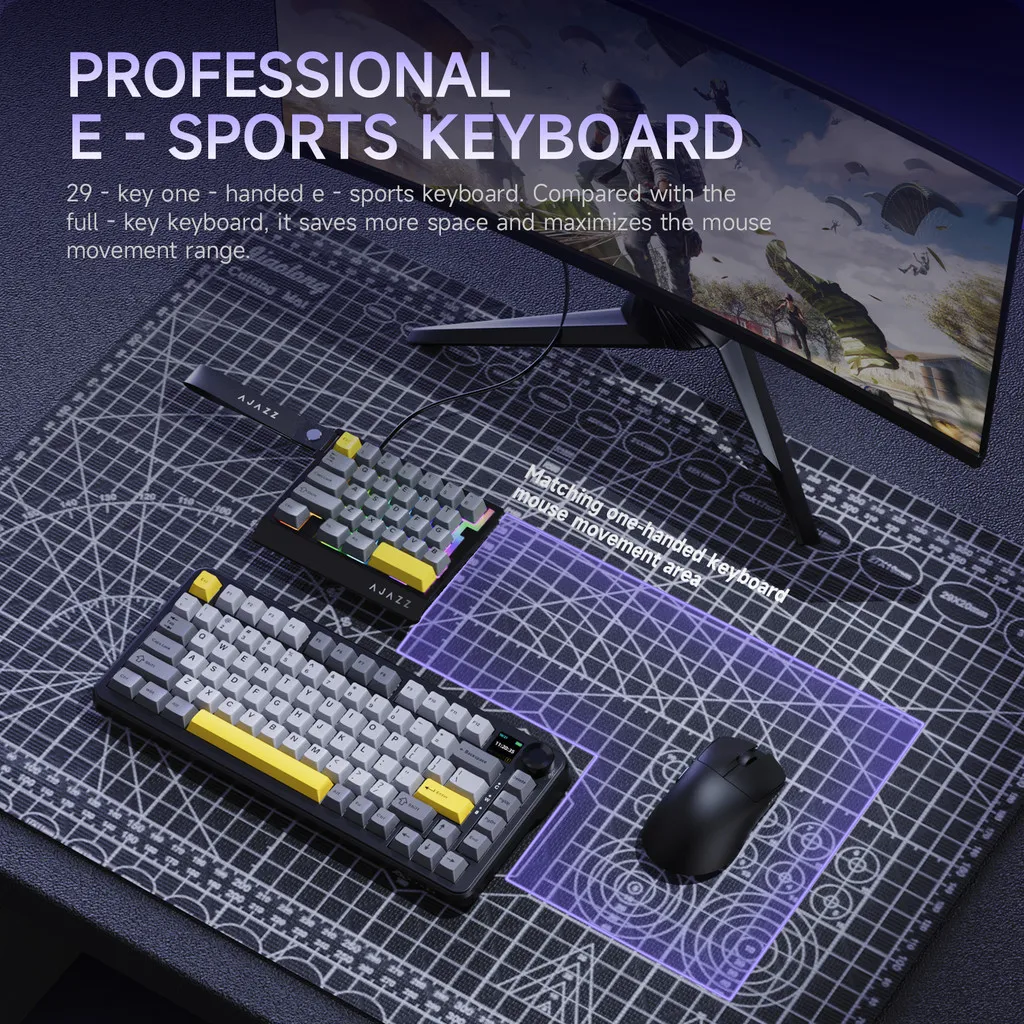 AJAZZ AK029 Teclado para juegos con una sola mano, interruptor magnético con cable de 8000Hz, teclado mecánico RGB de disparo rápido para jugadores de PC e-sports - imagen 5