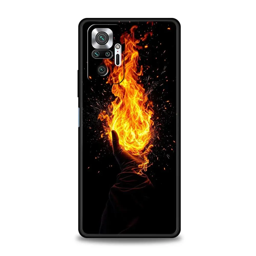 Funda de teléfono con patrón de llama para Xiaomi Redmi Note 14 13 12 5G 11 10 Pro Plus 4G 9S 9 14C 13C 12C 10C 9C 9A funda suave de TPU - imagen 3