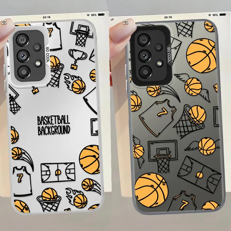 Divertida funda trasera de baloncesto para Samsung Galaxy A50 A15 A16 A02 A12 A06 A13 A20s A11 A04e A03 A14