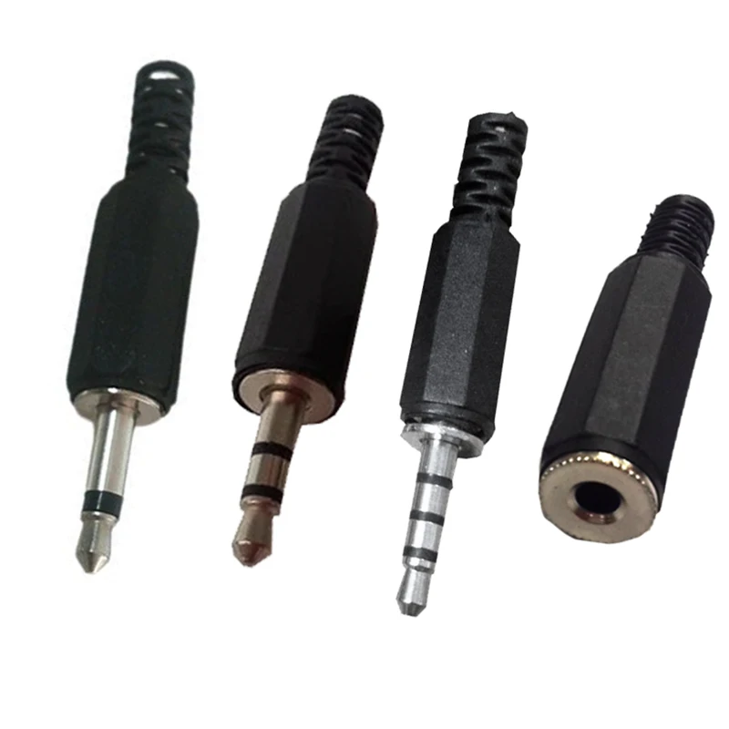 10/30/50 Uds 3,5mm carcasa de plástico negro conector de Audio conector de auriculares descuento - imagen 2