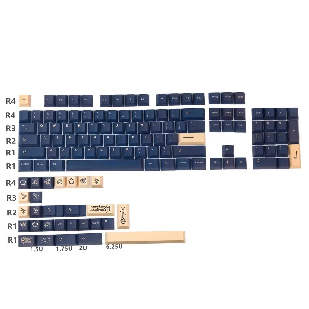 GMK-Juego de teclas Stargaze, PBT, 5 lados, sublimación, perfil de cereza, 1,75u, 2u, 1,5u, novedad