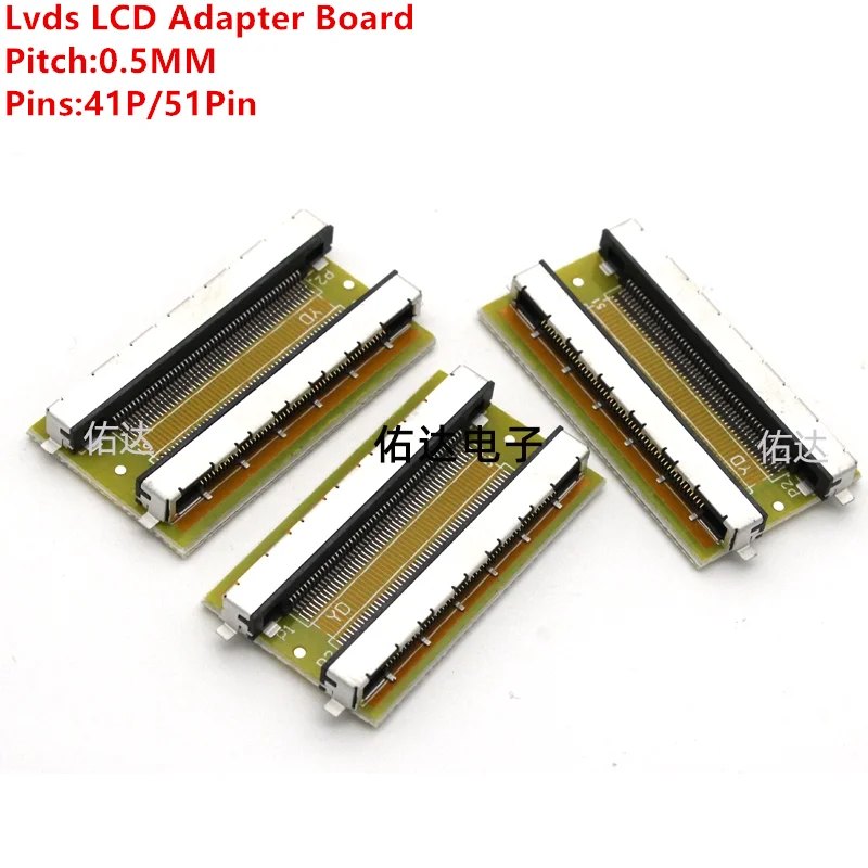Lvds-placa adaptadora de pantalla LCD, Conector de Cable de pantalla 4k HD de 41 pines y 51 Pines, placa de extensión de Cable de paso de 0,5mm