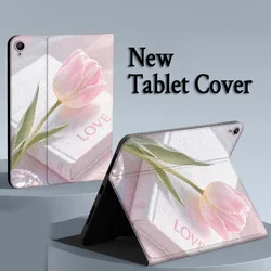 Rosa tulipán libro amor para Samsung Galaxy Tab S11 S10 S9 S8 S7 S6 A10.1 A9 A8 A7 10,1 Lite FE Plus pulgadas funda para tableta