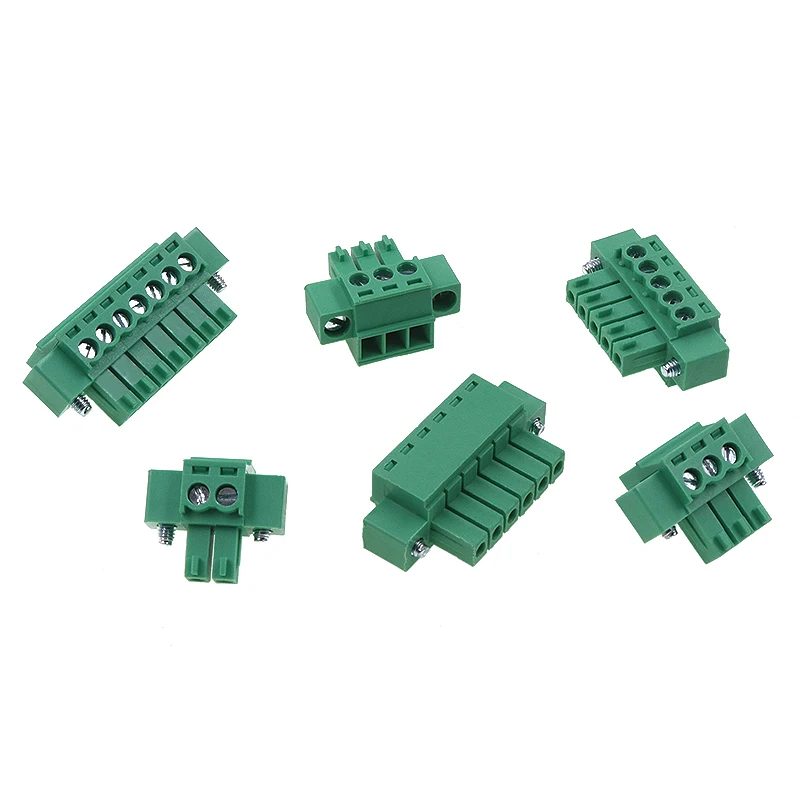 5 uds 15EDGKM-3.5MM paso con bloque de terminales verde enchufable de oreja 2EDG con enchufe de conexión de tornillo fijo 2 pines ~ 12 pines - imagen 4