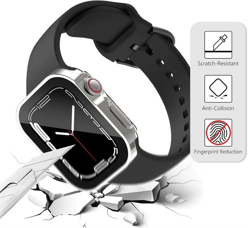 Protector de pantalla resistente al agua, funda dura para PC para Apple Watch 10, 9, 8, 45mm, 41mm, 44mm, 42mm y 46mm, cubierta completa para IWatch Ultra 7 SE 6 5 4 - imagen 4