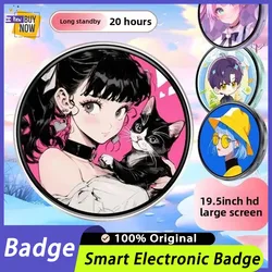 Pantalla Electrónica Dinámica con Ángulo de Gema, Pantalla Digital para Exteriores, Colgante Pequeño, Insignia Moderna Bidimensional, Decoración para el Hogar, Regalos