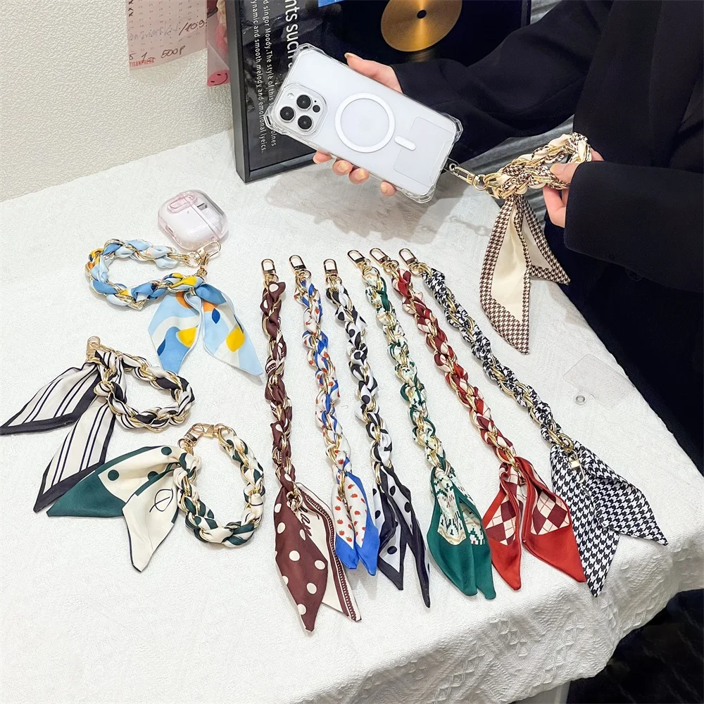 Bufanda de seda tejida creativa, bolso con correa, correa para mochila, bolso corto de moda, cadena, bolso colgante versátil, bolso de hombro a la moda - imagen 2