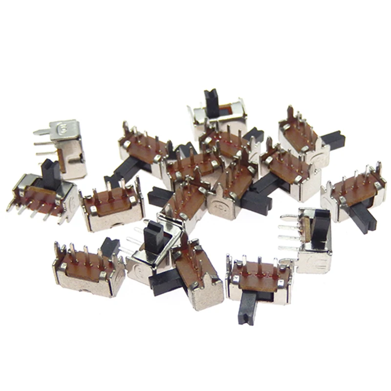 10 Uds SK12D07G3/4/5/6/7MM Mini interruptor deslizante Vertical 1P2T interruptor de palanca de 3 pines SMD PCB DPDT interruptor Vertical de alta calidad - imagen 4