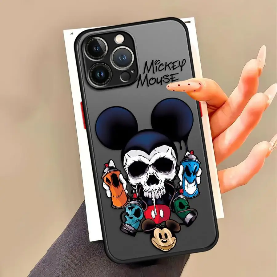 Funda blanda para iPhone 13 Pro 15 Pro Max XR 6s 16 Pro 12 Mini XS X 7 8 SE 14 11 Pro Max SE 16e diseño de calavera de Mickey de Disney - imagen 5