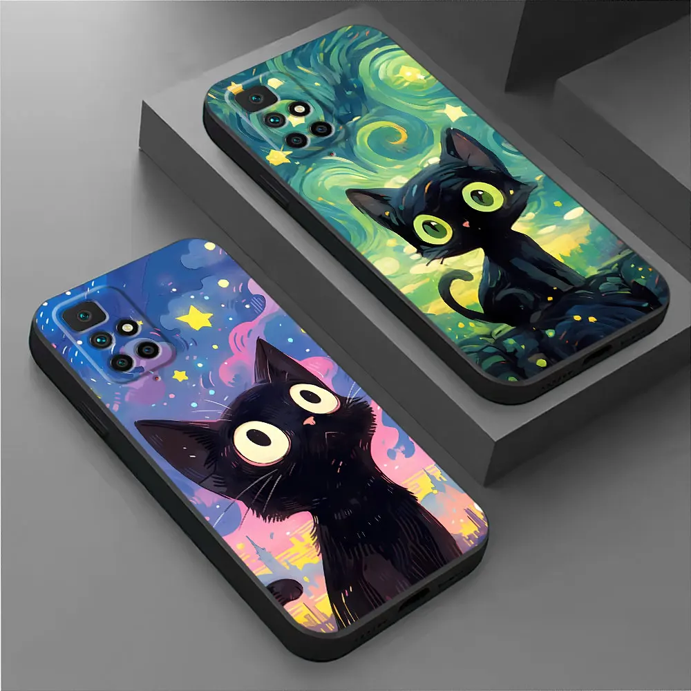 Funda de silicona con diseño de gato y cielo estrellado para Xiaomi Mi 13 12T 11T Note 10 10T Pro 11 Lite CC9 Pro 12 Lite 13 Pro 11T Pro 12T - imagen 5