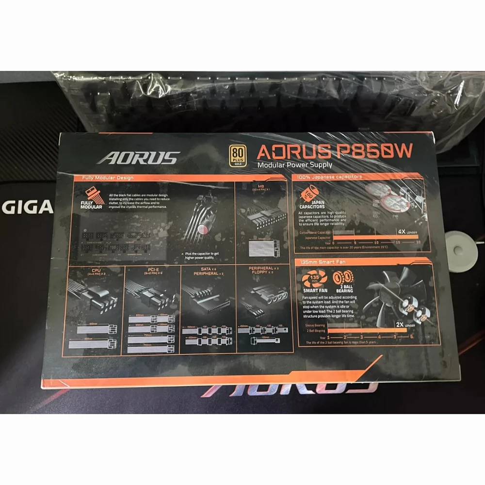 GP-AP850GM 850W para Gigabyte AORUS P850W AP850GM 80PLUS Gold ATX 12V fuente de alimentación funciona perfectamente envío rápido de alta calidad - imagen 2