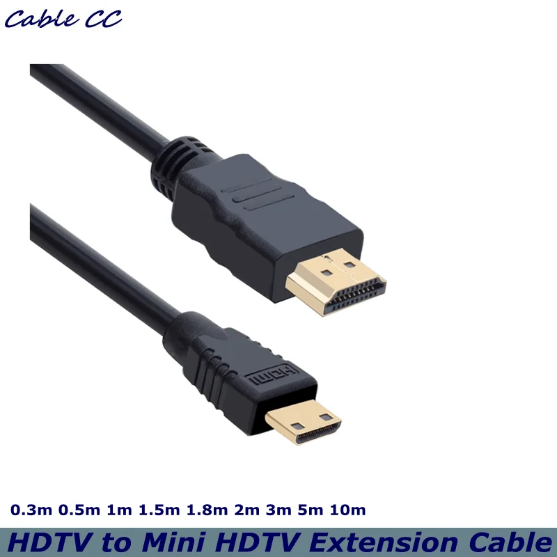 Mini HDMI compatible con HDMI versión 1,4 adaptador de alta velocidad 1080p 3D para proyector HDTV TV cámara avión - imagen 2