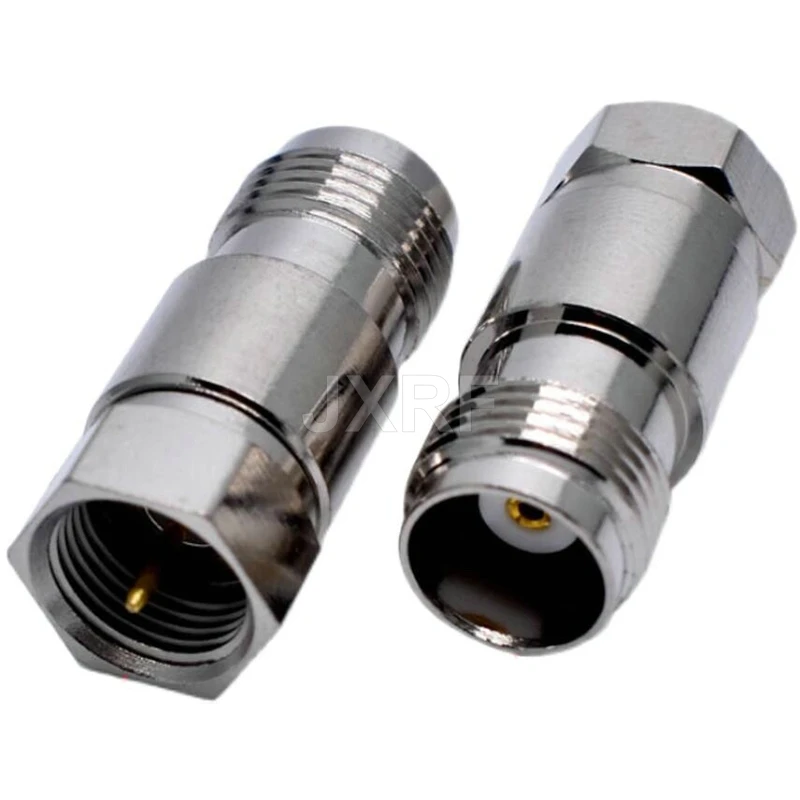 JXRF-conector 2 piezas TNC macho hembra a F macho hembra, adaptador Coaxial RF, conector TNC Coaxial - imagen 4