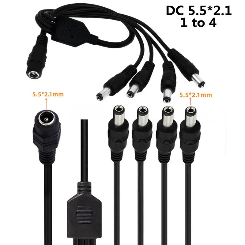 Cable conector macho y hembra de 12V CC, 2,1x5,5mm, enchufe Jack de 1 a 2, 3, 4, 5, 6, 8, adaptador de corriente - imagen 4
