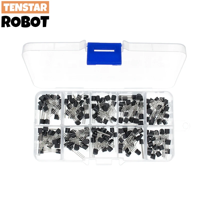 TO-92 BC337 BC327 2N2222 2N2907 2N3904 2N3906 S8050 S8550 A1015 C1815 Kit surtido de transistores 10 valores 200 piezas, caja de transistores - imagen 2