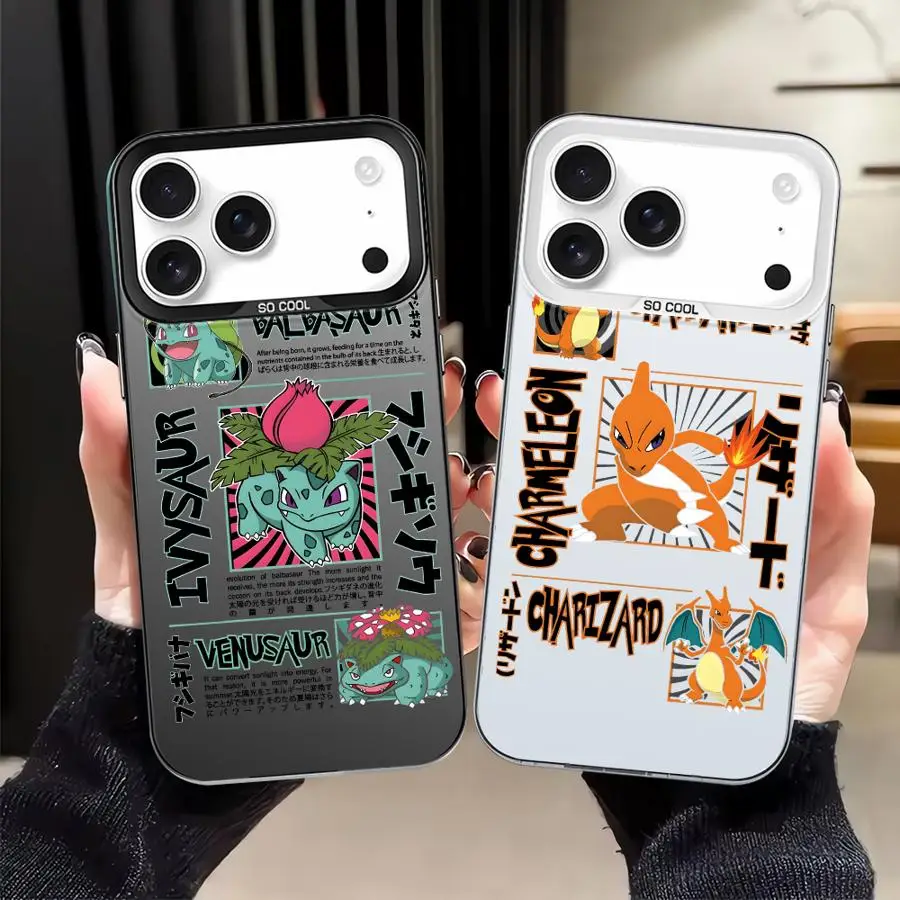 Funda trasera de teléfono para iPhone 13 11 17Air 12 XR 15 Plus 14 16 17 Pro Max 16e XS Poke-monS Pika-chuS