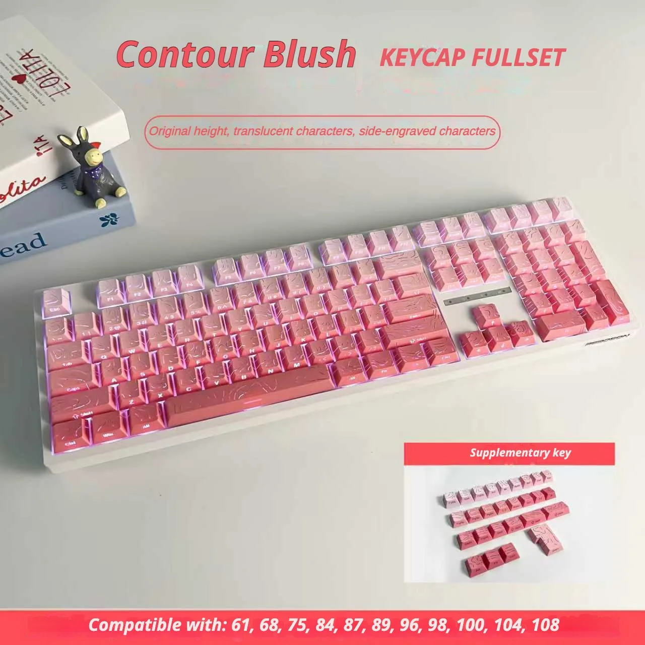 Juego de retroiluminación lateral de contornos, teclas de 135 teclas, perfil de cereza PBT, doble disparo para teclado mecánico MX Switch, diseño ISO ANSI - imagen 4