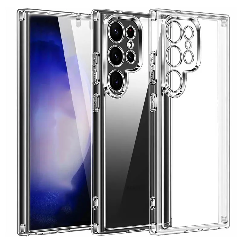 S25 Ultra Funda de teléfono Original para Samsung S24, cubierta protectora trasera Ultra transparente para Samsung Galaxy S 24, fundas de TPU Ultra suaves - imagen 2