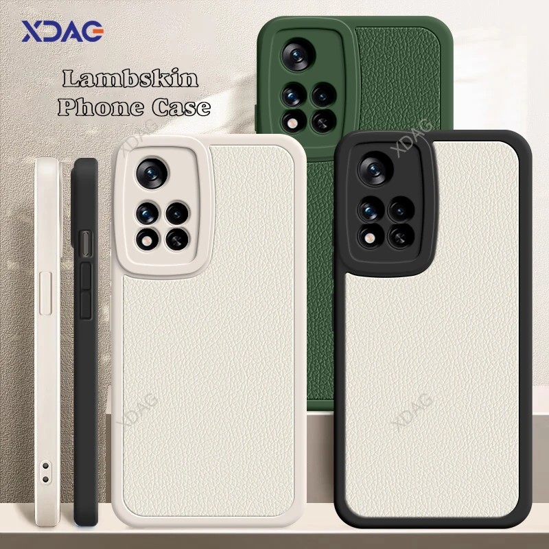 Funda cuadrada de lujo para teléfono Xiaomi Mi 11i Mi11i Xiaomi11i HyperCharge 2022 11X Pro 5G, carcasa trasera de piel de cordero suave Original - imagen 5
