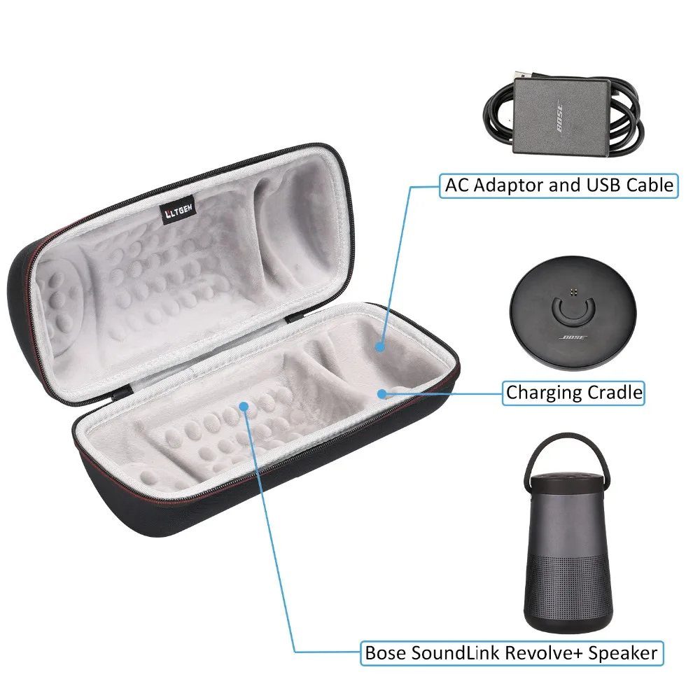 Estuche rígido LTGEM EVA para Bose SoundLink Revolve + bolsa de almacenamiento de transporte de viaje protectora de altavoz (solo estuche) - imagen 5
