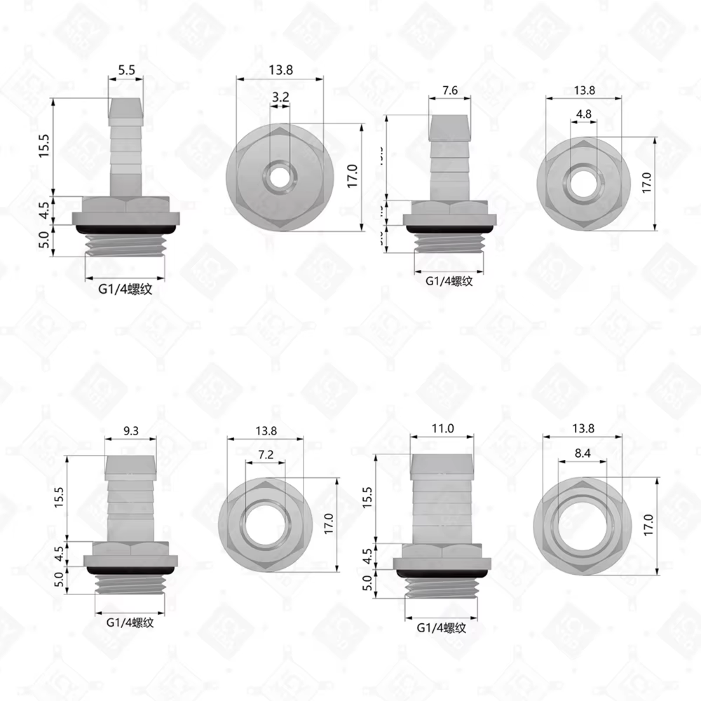 FREEZEMOD-ajuste de Pagoda fino OD5.5/7,6/9,3/11mm, tubo suave de compresión G1/4, manguera de torsión de PVC de 4-5mm, Enfriador de agua, BT-2LY para jugadores - imagen 3