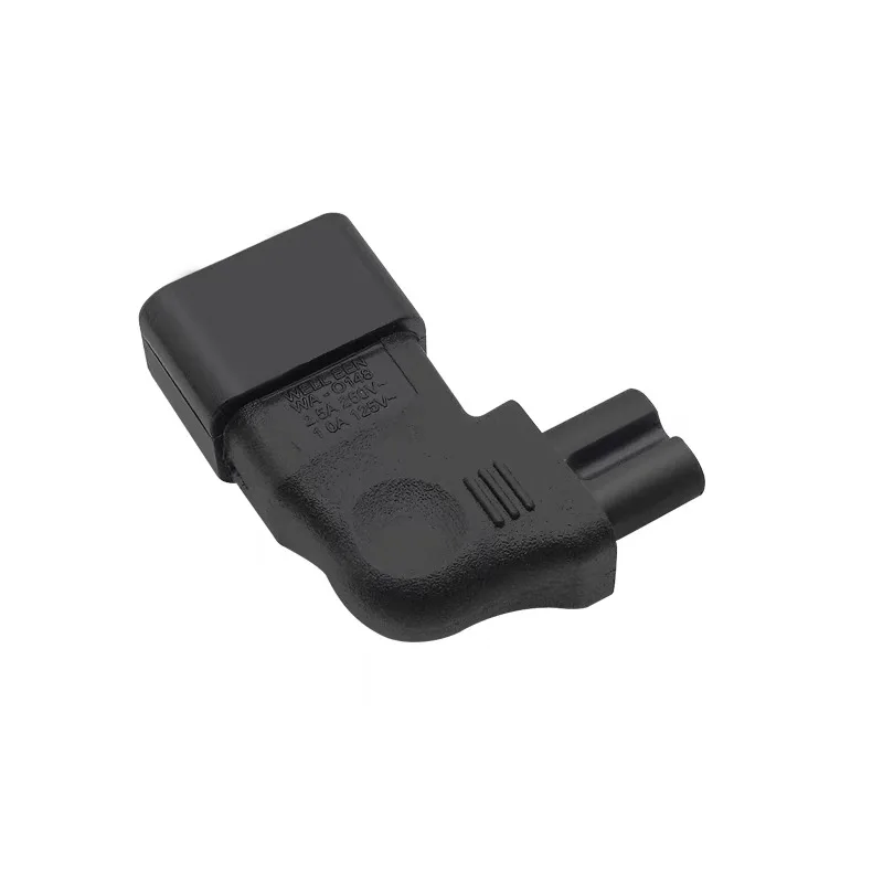 Conector IEC320 C14 a C7, adaptador de extensión macho a hembra de corriente en ángulo izquierdo y derecho de 90 grados para cargador de portátil - imagen 3