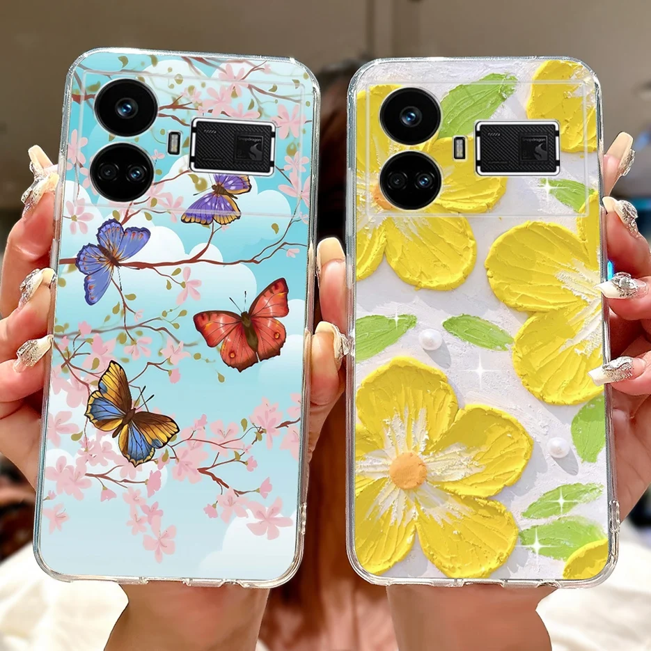 Para Realme GT5 funda RMX3823 flores coloridas cubierta pintada suave funda de teléfono delgada para Realme GT5 240W GT 5 RealmeGT5 Fundas parachoques - imagen 5