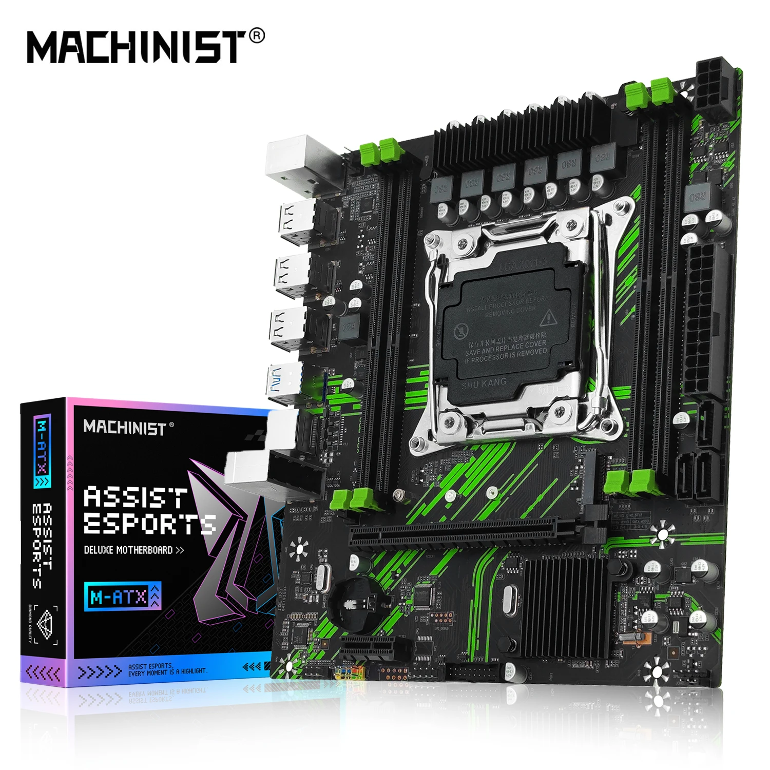 MACHINIST X99 PR9 X99 Placa base compatible con LGA 2011-3 Intel Xeon E5 V3 y V4 CPU DDR4 RAM SATA/NVME M.2 ranura USB3.0
